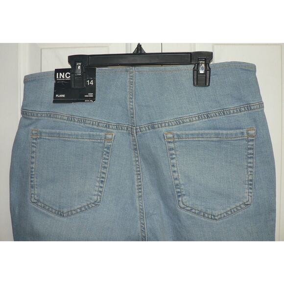 I.N.C Women's High Rise Pull On Flared Cropped Jeans in Indigo Blue 14 $60 - Picture 4 of 4
